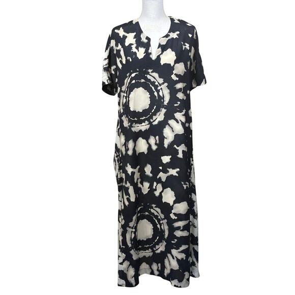 Alembika maxidress, black/ivory, bohemian, artsy, avant-garde, Israeli design - Picture 1 of 6